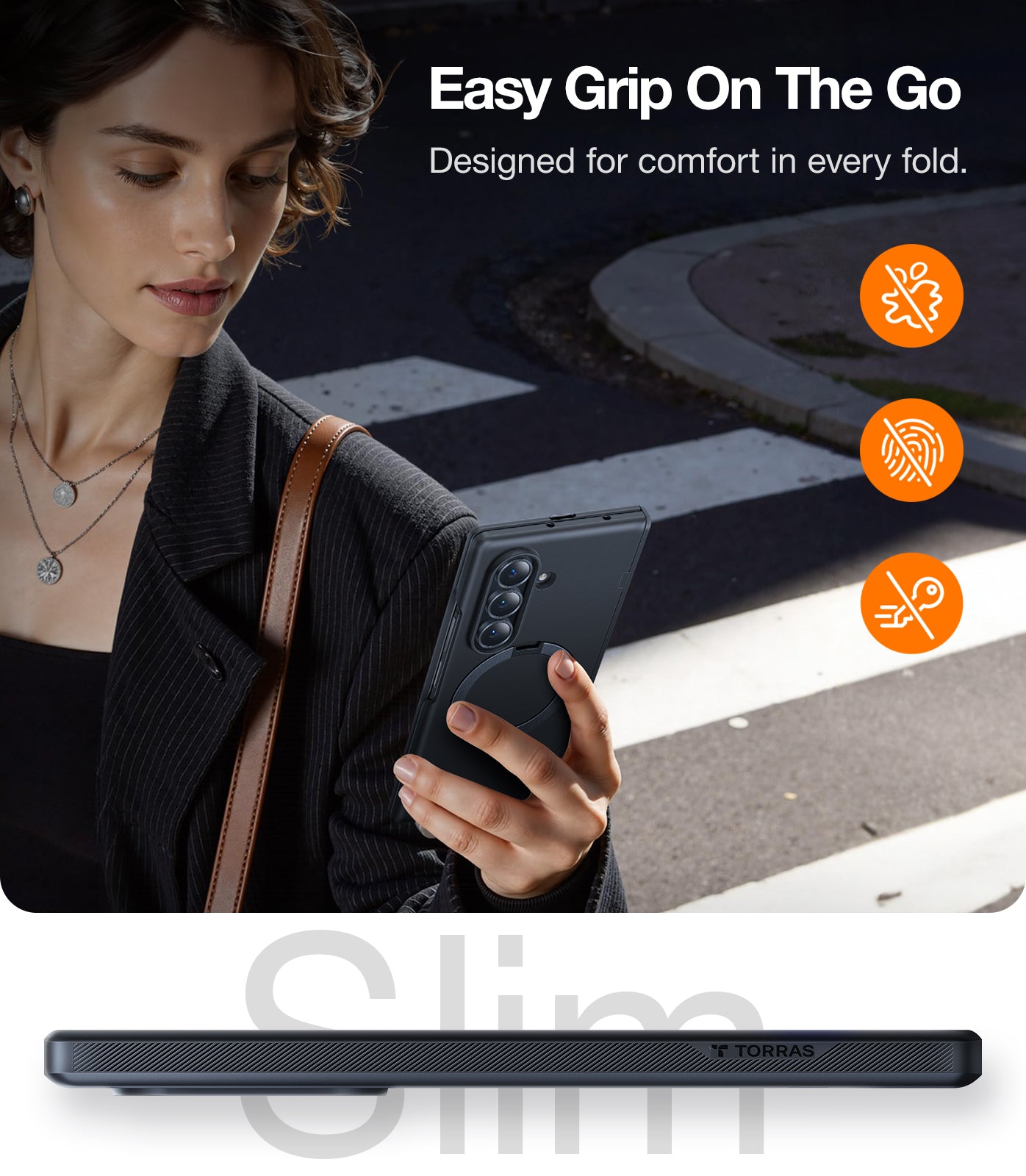 【 Galaxy Z Fold 7系列】TORRAS Ostand Spin Magsafe 手機保護殼