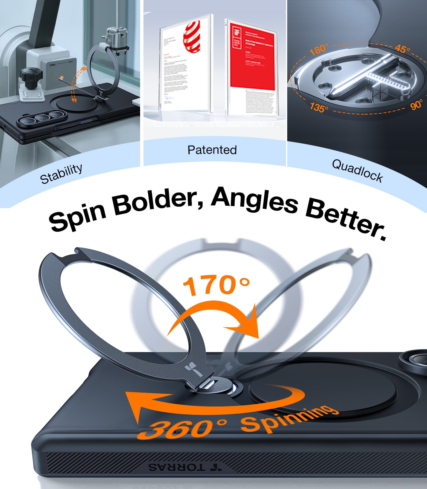 【 Galaxy Z Fold 7系列】TORRAS Ostand Spin Magsafe 手機保護殼