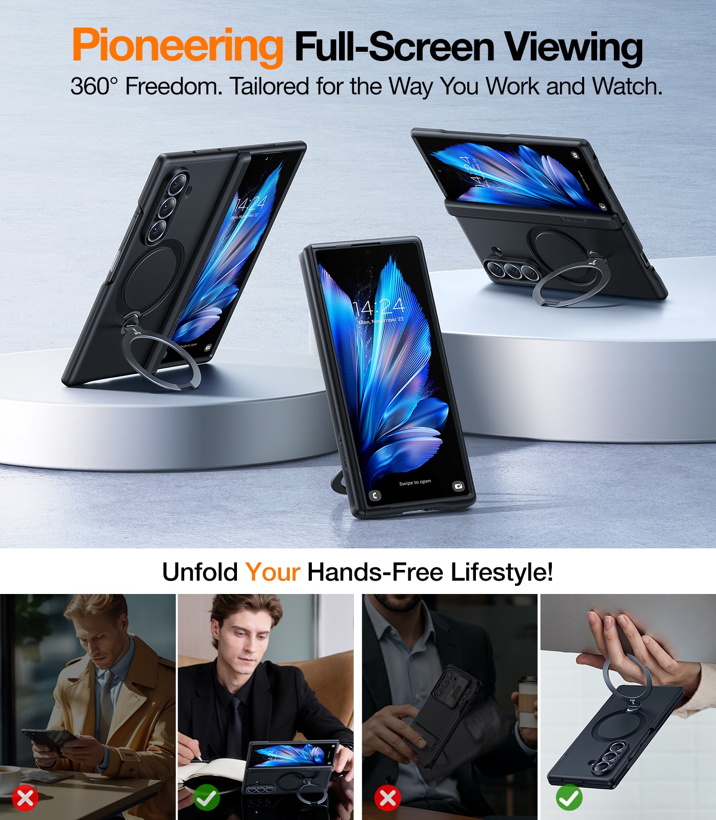 【 Galaxy Z Fold 7系列】TORRAS Ostand Spin Magsafe 手機保護殼
